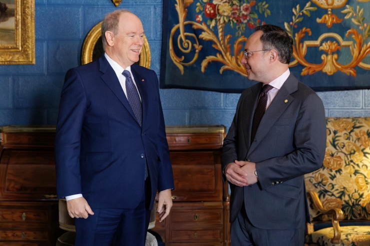 El cap de Govern, Xavier Espot, i el príncep de Mónaco, Albert II de Mònaco.